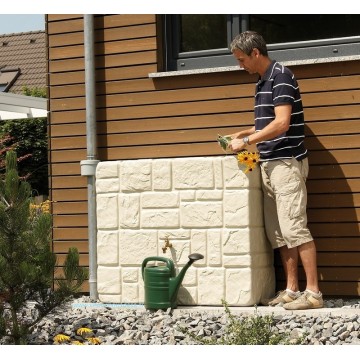 Réservoir Brick mural 300L Garantia avec robinet et collecteur Réservoir Brick mural 300L Garantia avec robinet et collecteur